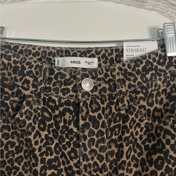 Mango Kids Leopard Print Jeans - Picture 1 of 4